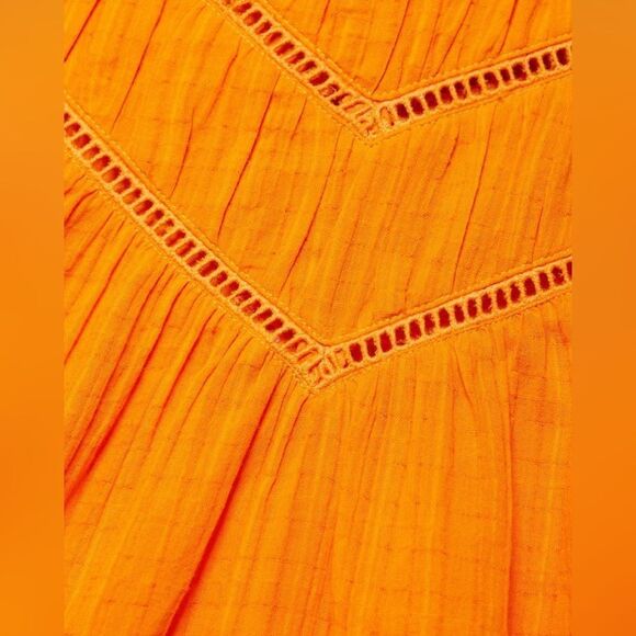 NWT Veronica Beard Frasier 100% Cotton Hot Orange Blouse Lace Size 2 - Picture 8 of 16